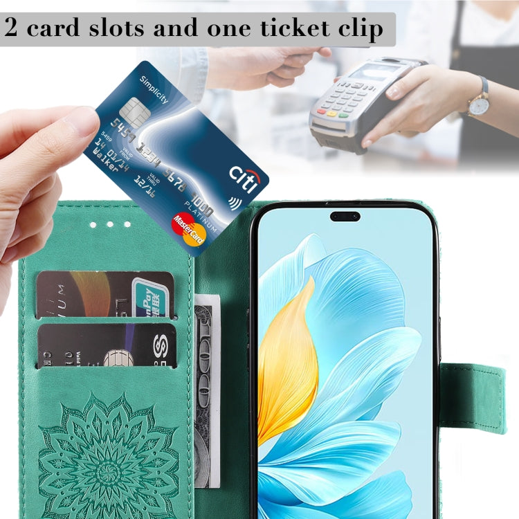 For Honor 200 Lite Global Embossed Sunflower Pattern Flip Leather Phone Case