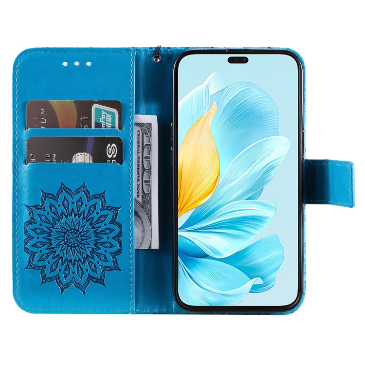 For Honor 200 Lite Global Embossed Sunflower Pattern Flip Leather Phone Case