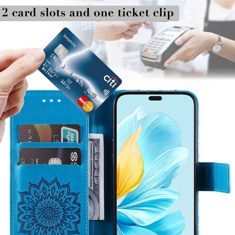 For Honor 200 Lite Global Embossed Sunflower Pattern Flip Leather Phone Case
