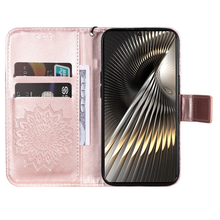 For Xiaomi Poco F6 Embossed Sunflower Pattern Flip Leather Phone Case