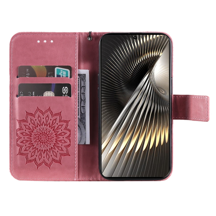 For Xiaomi Poco F6 Embossed Sunflower Pattern Flip Leather Phone Case