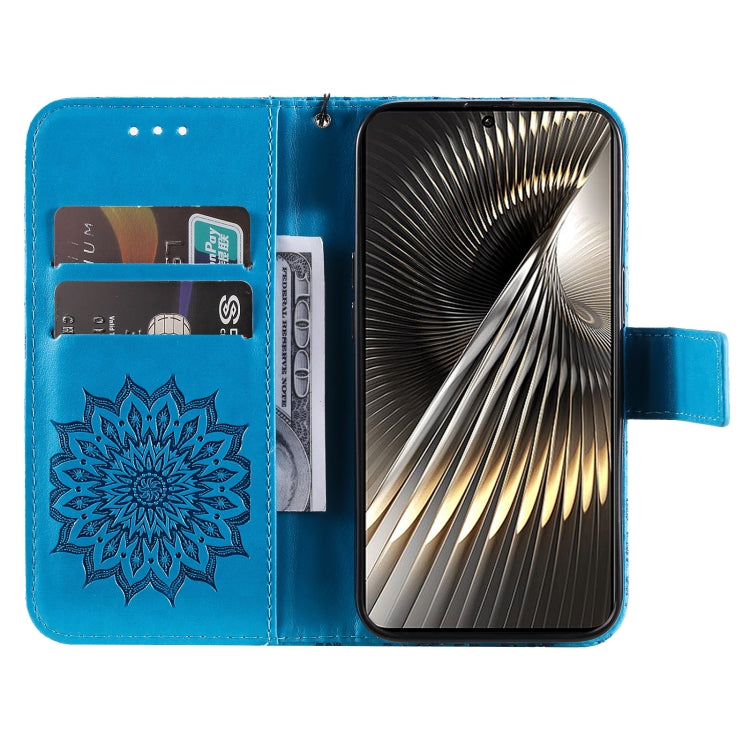 For Xiaomi Poco F6 Embossed Sunflower Pattern Flip Leather Phone Case