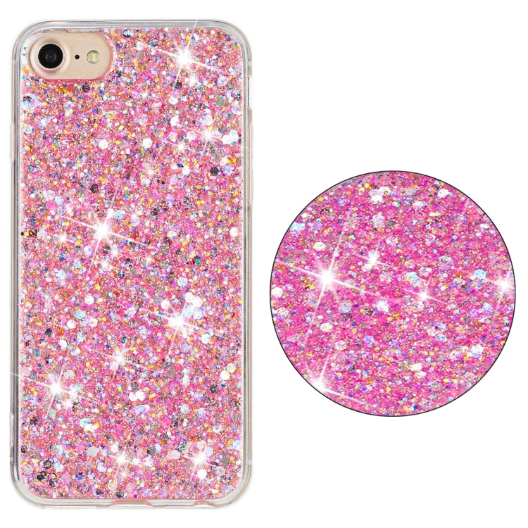 For iPhone 8 / 7 Transparent Frame Glitter Powder TPU Phone Case
