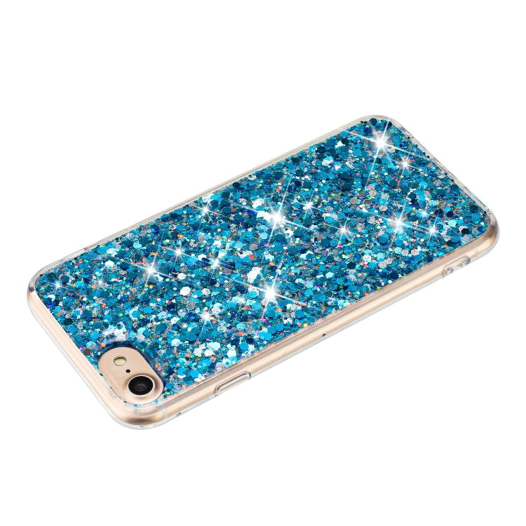 For iPhone 8 / 7 Transparent Frame Glitter Powder TPU Phone Case