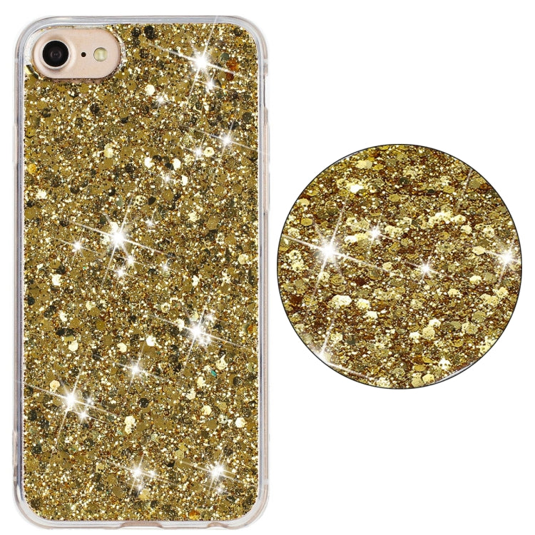 For iPhone 8 / 7 Transparent Frame Glitter Powder TPU Phone Case