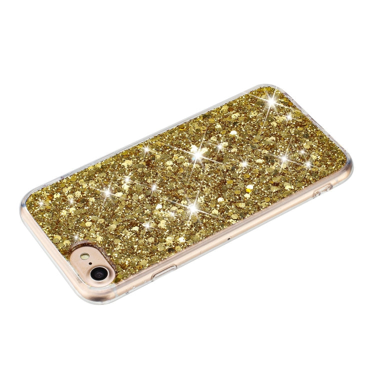 For iPhone 8 / 7 Transparent Frame Glitter Powder TPU Phone Case