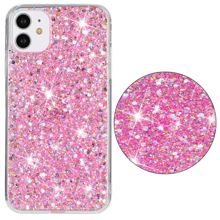 For iPhone 11 Pro Transparent Frame Glitter Powder TPU Phone Case