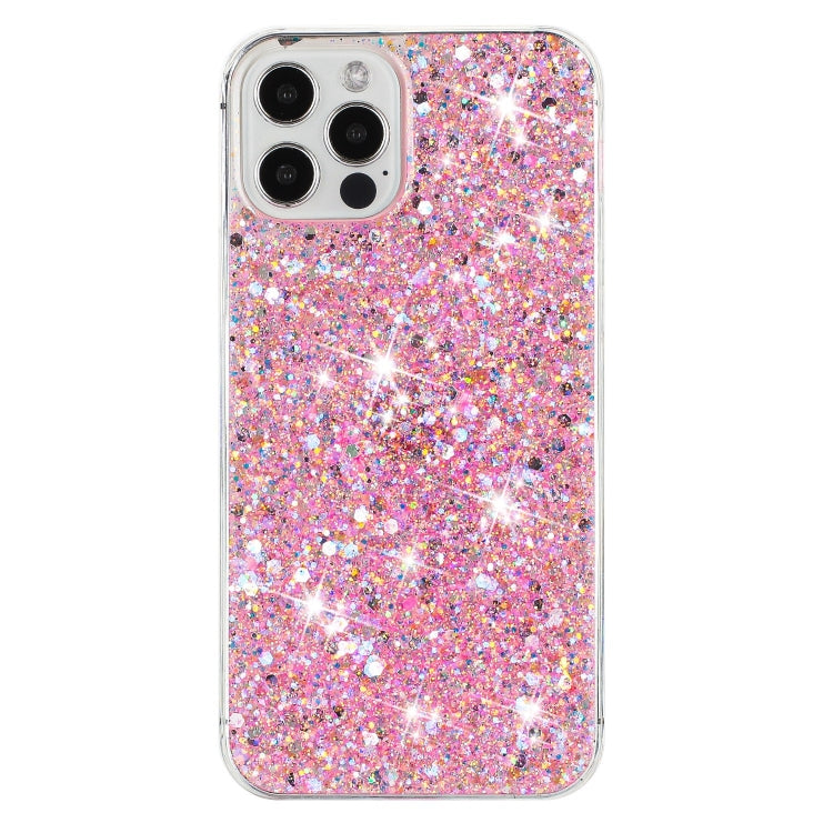 For iPhone 11 Pro Max Transparent Frame Glitter Powder TPU Phone Case