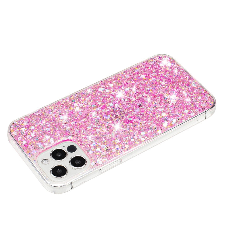 For iPhone 11 Pro Max Transparent Frame Glitter Powder TPU Phone Case