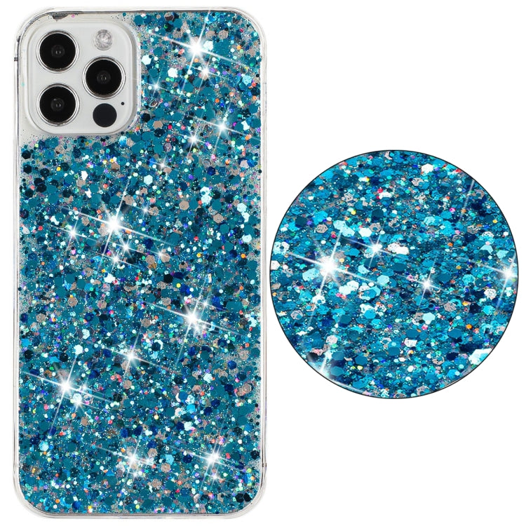 For iPhone 11 Pro Max Transparent Frame Glitter Powder TPU Phone Case