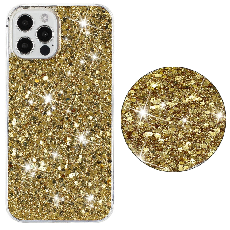 For iPhone 11 Pro Max Transparent Frame Glitter Powder TPU Phone Case