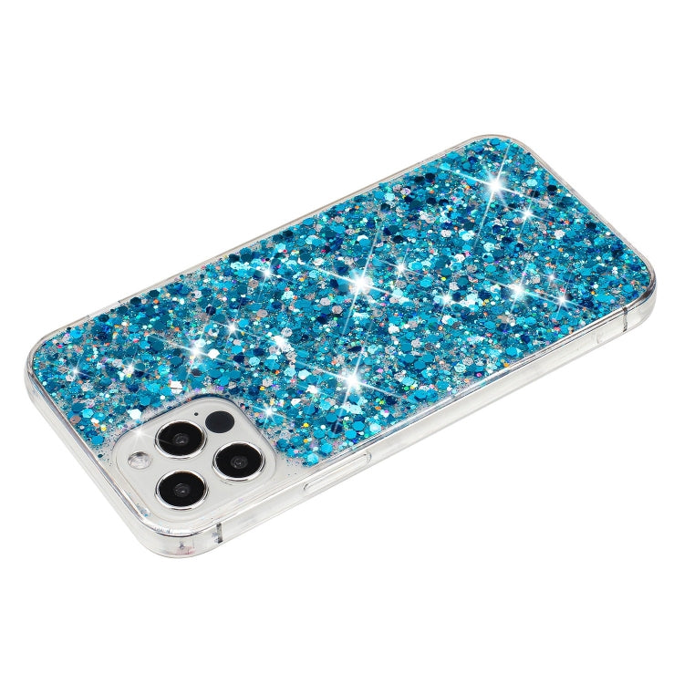 For iPhone 12 Pro Max Transparent Frame Glitter Powder TPU Phone Case