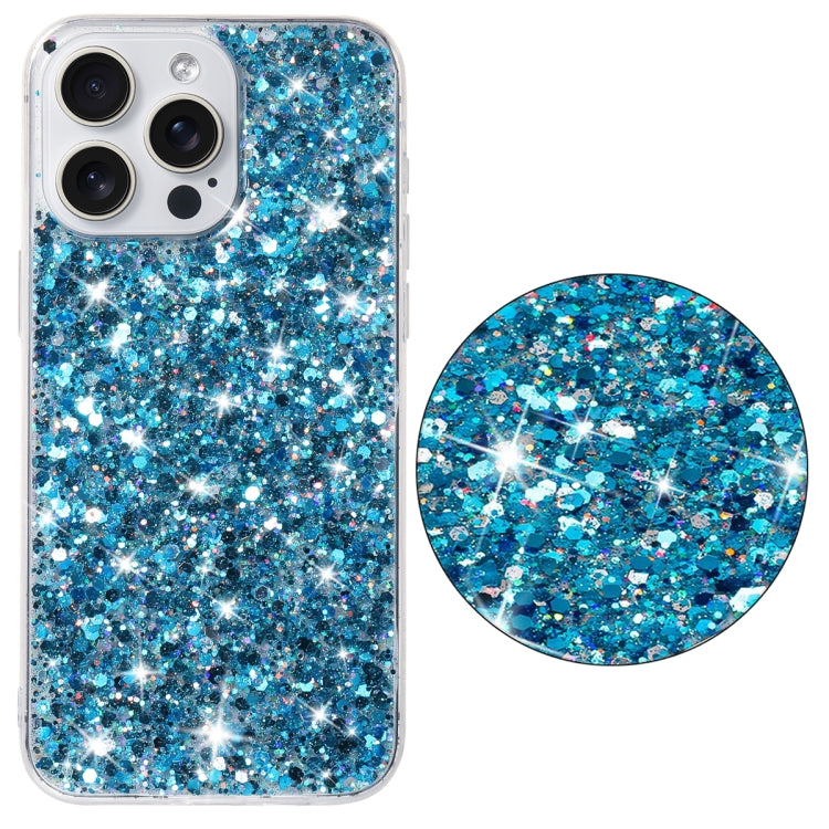 For iPhone 13 Pro Max Transparent Frame Glitter Powder TPU Phone Case