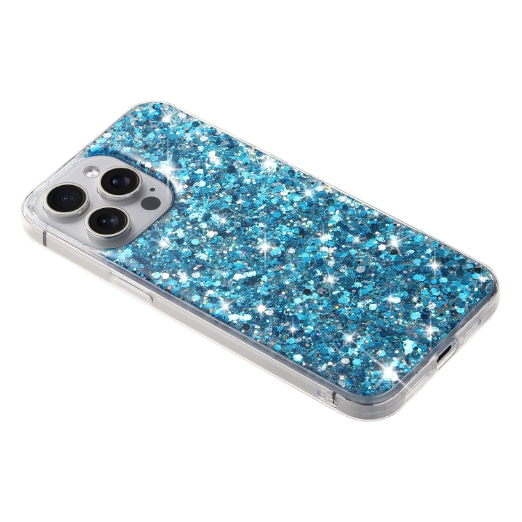 For iPhone 13 Pro Max Transparent Frame Glitter Powder TPU Phone Case