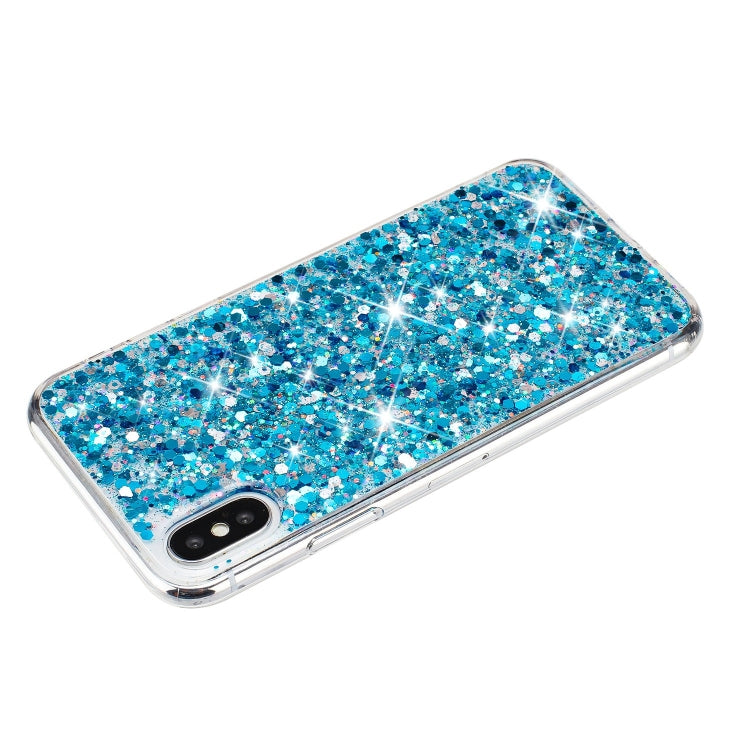 For iPhone X Transparent Frame Glitter Powder TPU Phone Case
