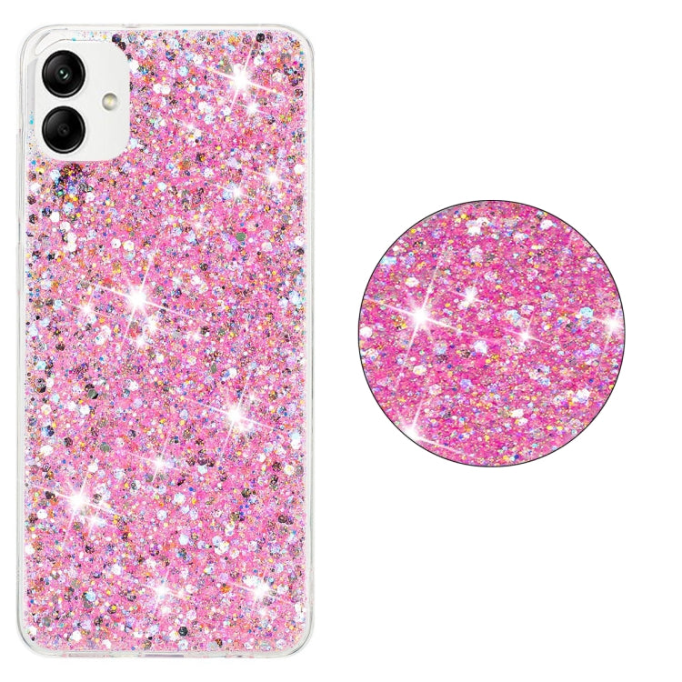 For Samsung Galaxy A05 Transparent Frame Glitter Powder TPU Phone Case