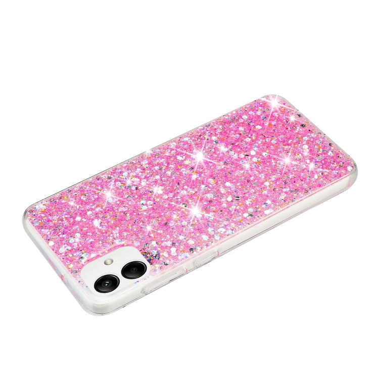 For Samsung Galaxy A05 Transparent Frame Glitter Powder TPU Phone Case