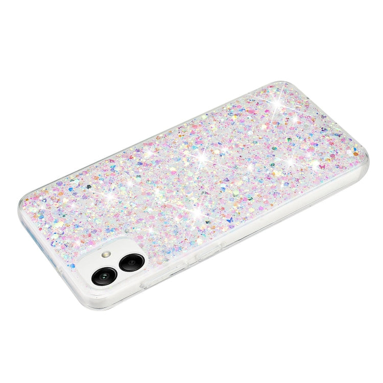 For Samsung Galaxy A05 Transparent Frame Glitter Powder TPU Phone Case