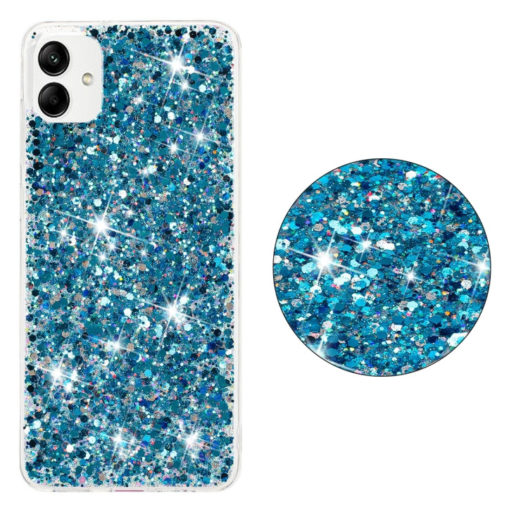 For Samsung Galaxy A05 Transparent Frame Glitter Powder TPU Phone Case