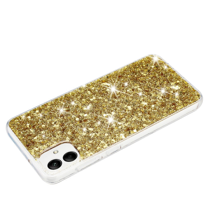 For Samsung Galaxy A05 Transparent Frame Glitter Powder TPU Phone Case