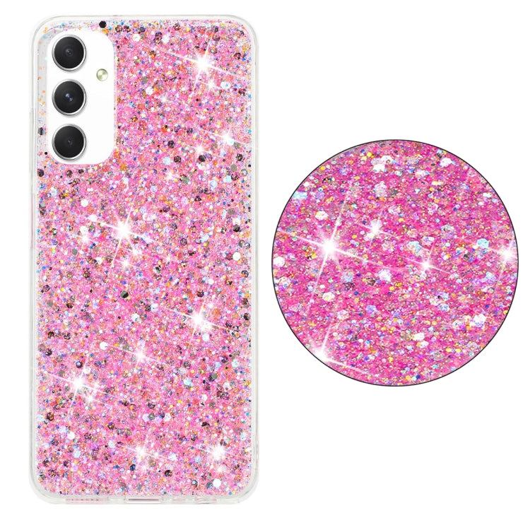 For Samsung Galaxy A05s Transparent Frame Glitter Powder TPU Phone Case