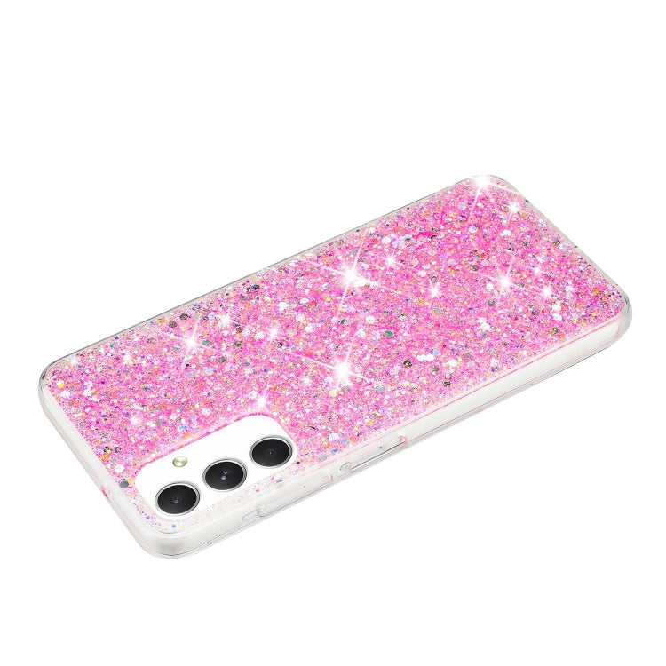 For Samsung Galaxy A05s Transparent Frame Glitter Powder TPU Phone Case