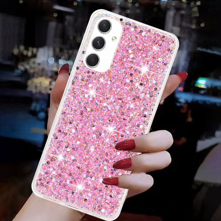 For Samsung Galaxy A05s Transparent Frame Glitter Powder TPU Phone Case