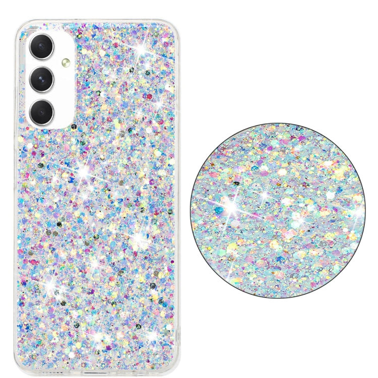 For Samsung Galaxy A05s Transparent Frame Glitter Powder TPU Phone Case