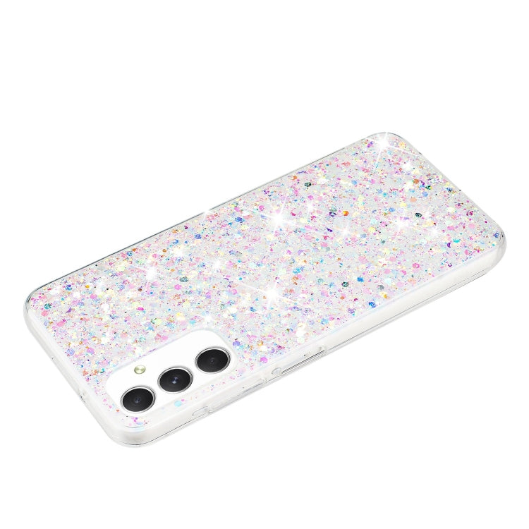 For Samsung Galaxy A05s Transparent Frame Glitter Powder TPU Phone Case