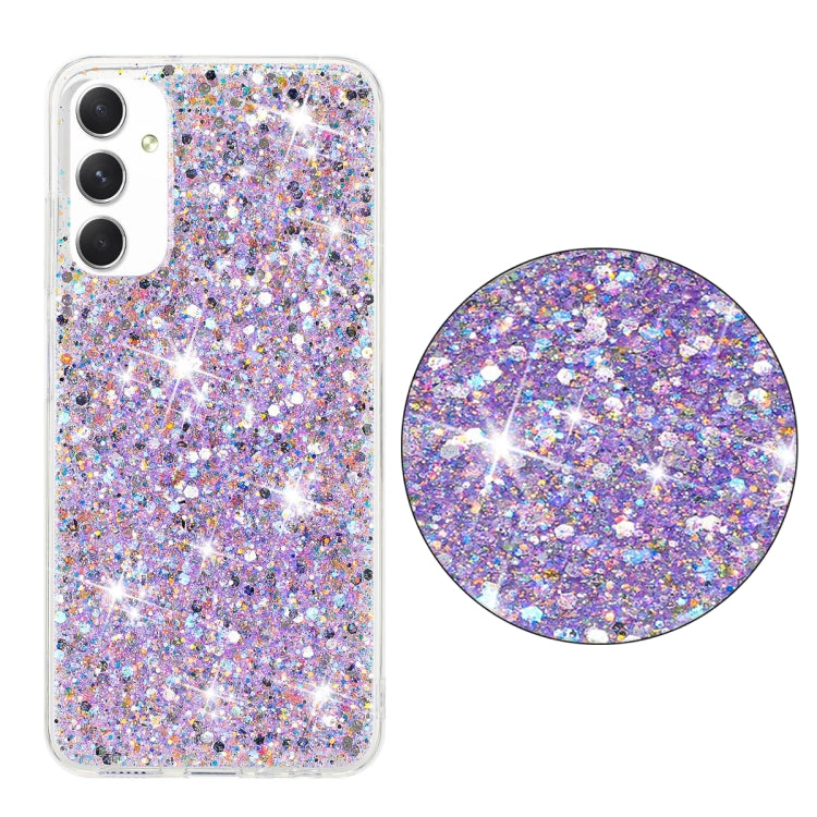 For Samsung Galaxy A05s Transparent Frame Glitter Powder TPU Phone Case