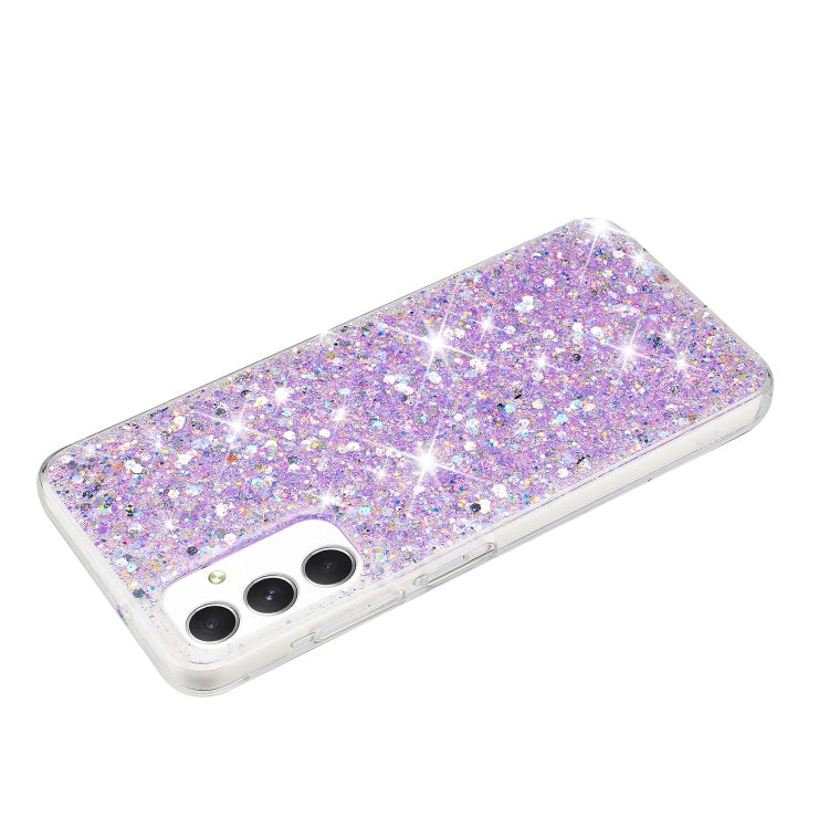 For Samsung Galaxy A05s Transparent Frame Glitter Powder TPU Phone Case