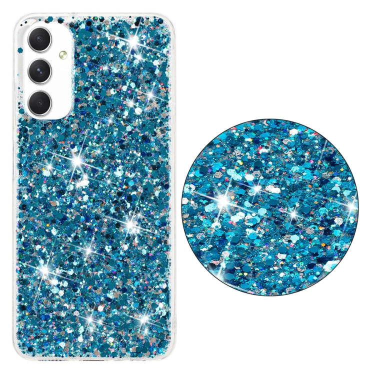 For Samsung Galaxy A05s Transparent Frame Glitter Powder TPU Phone Case