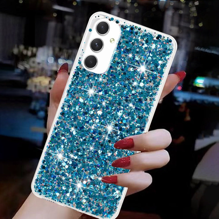 For Samsung Galaxy A05s Transparent Frame Glitter Powder TPU Phone Case