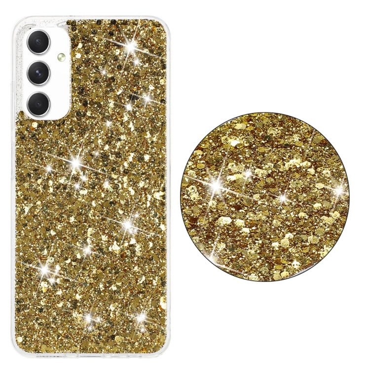 For Samsung Galaxy A05s Transparent Frame Glitter Powder TPU Phone Case