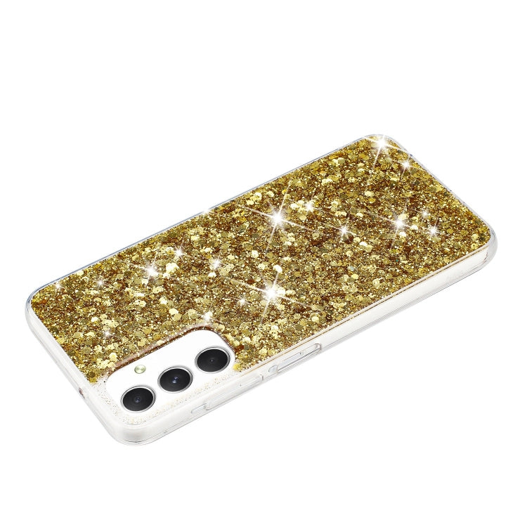 For Samsung Galaxy A05s Transparent Frame Glitter Powder TPU Phone Case