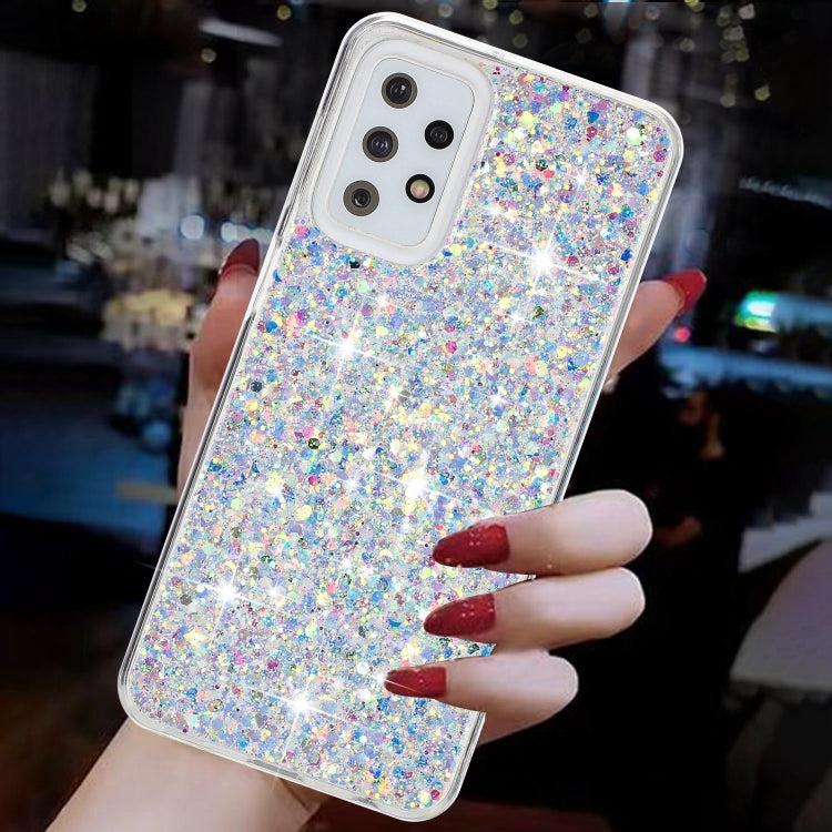 For Samsung Galaxy A23 4G / A23 5G Transparent Frame Glitter Powder TPU Phone Case