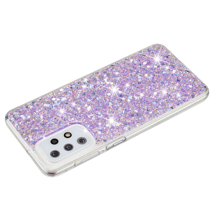 For Samsung Galaxy A23 4G / A23 5G Transparent Frame Glitter Powder TPU Phone Case