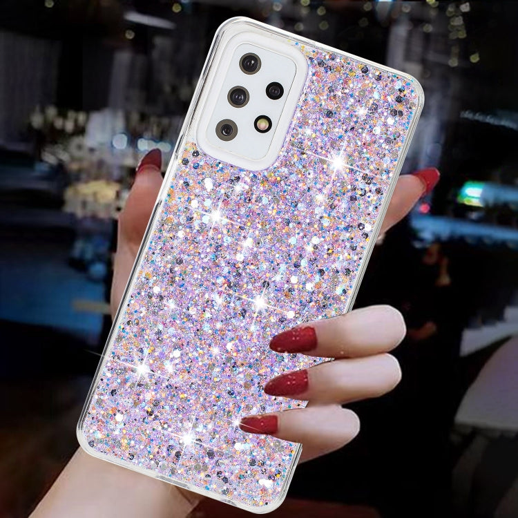 For Samsung Galaxy A23 4G / A23 5G Transparent Frame Glitter Powder TPU Phone Case
