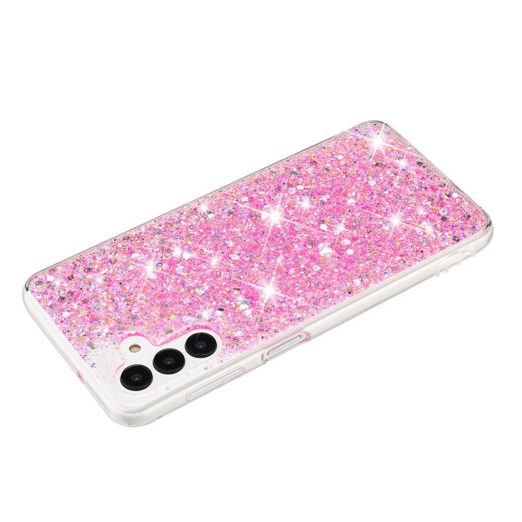 For Samsung Galaxy A34 5G Transparent Frame Glitter Powder TPU Phone Case