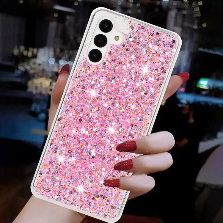 For Samsung Galaxy A34 5G Transparent Frame Glitter Powder TPU Phone Case