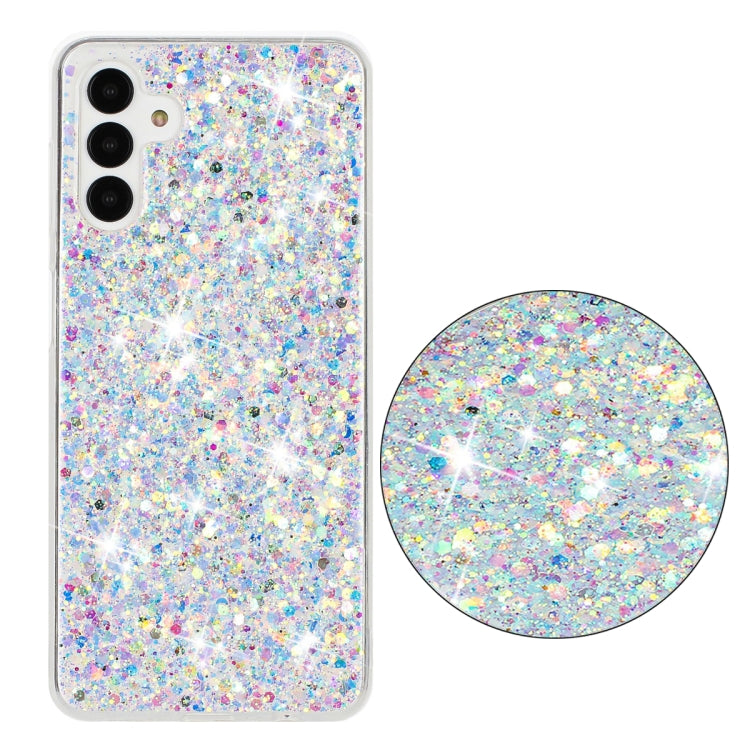 For Samsung Galaxy A34 5G Transparent Frame Glitter Powder TPU Phone Case