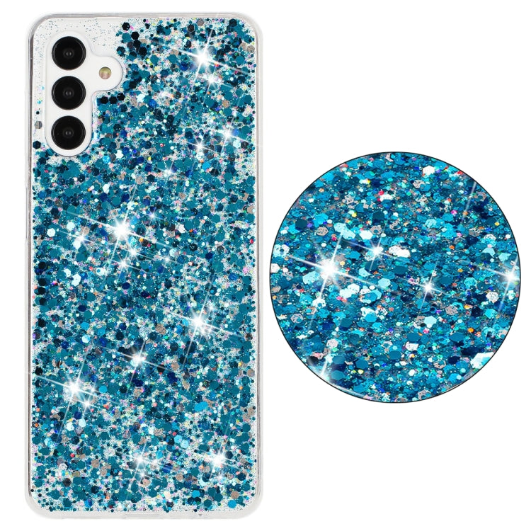 For Samsung Galaxy A34 5G Transparent Frame Glitter Powder TPU Phone Case