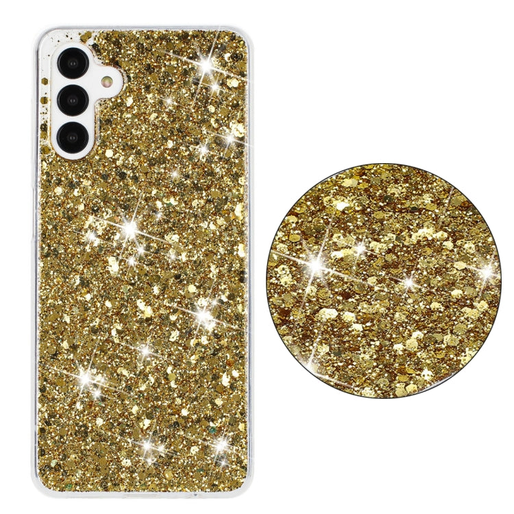 For Samsung Galaxy A34 5G Transparent Frame Glitter Powder TPU Phone Case