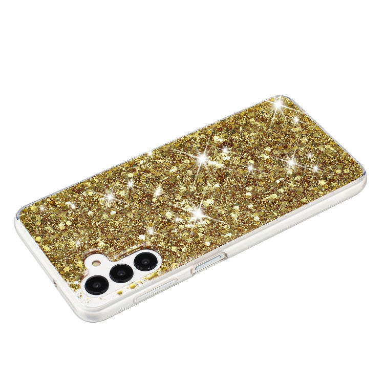 For Samsung Galaxy A34 5G Transparent Frame Glitter Powder TPU Phone Case