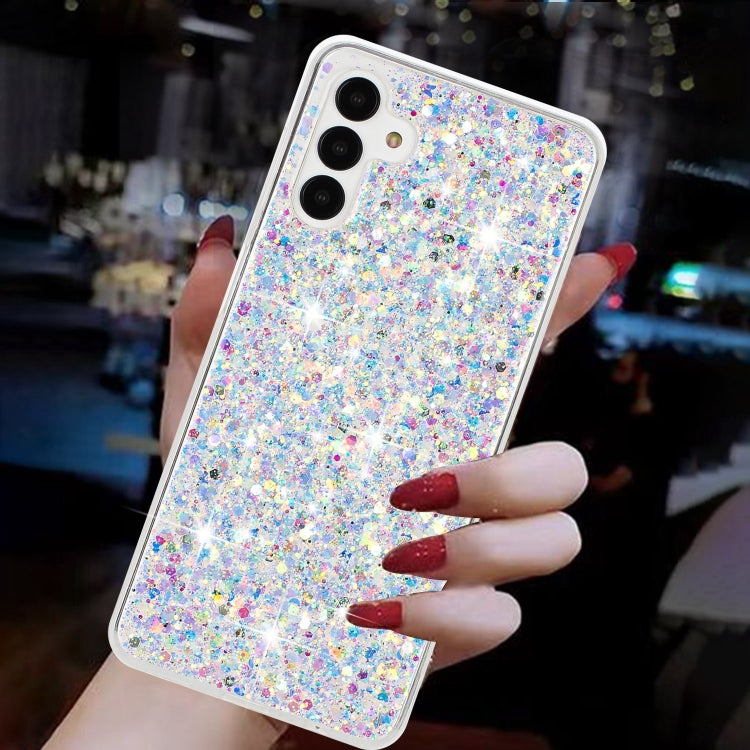 For Samsung Galaxy A35 5G Transparent Frame Glitter Powder TPU Phone Case