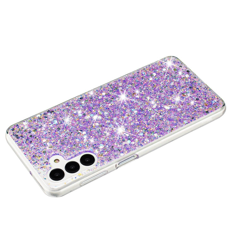 For Samsung Galaxy A55 5G Transparent Frame Glitter Powder TPU Phone Case