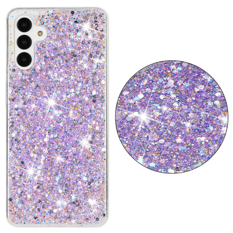 For Samsung Galaxy S23 5G Transparent Frame Glitter Powder TPU Phone Case