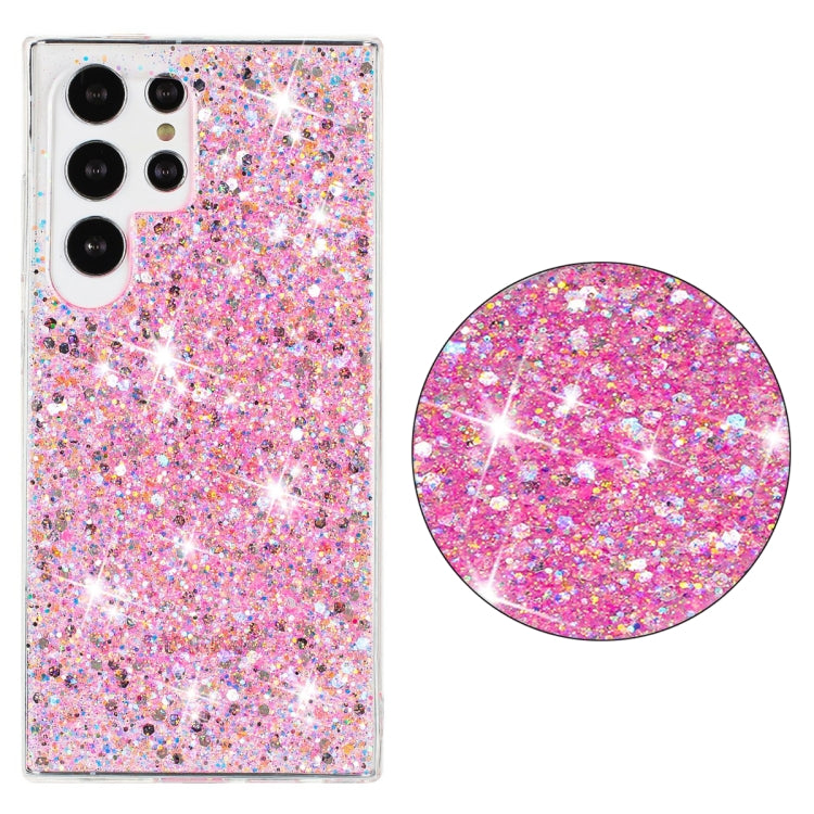 For Samsung Galaxy S23 Ultra 5G Transparent Frame Glitter Powder TPU Phone Case