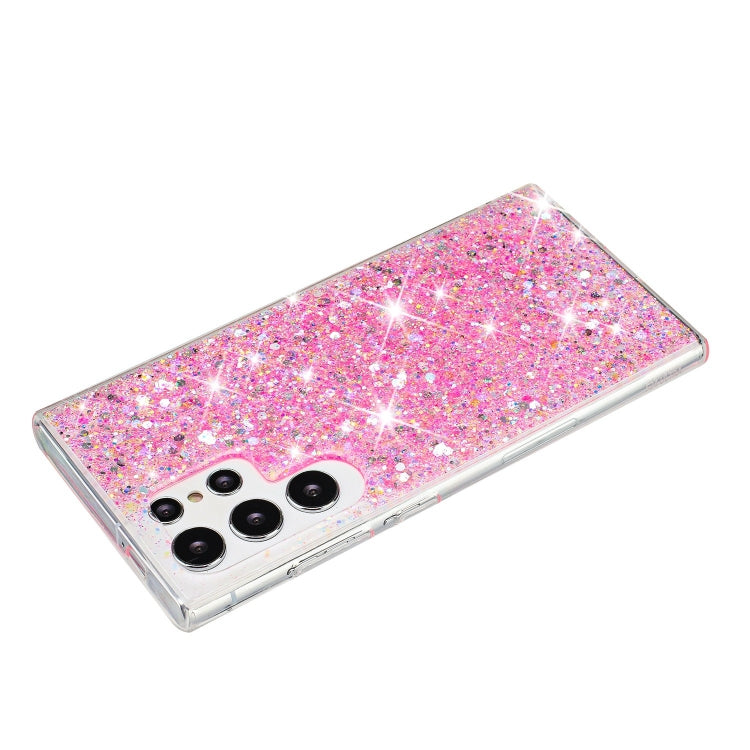 For Samsung Galaxy S23 Ultra 5G Transparent Frame Glitter Powder TPU Phone Case