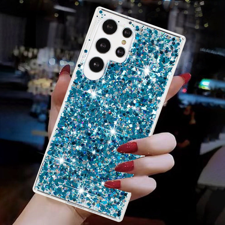 For Samsung Galaxy S23 Ultra 5G Transparent Frame Glitter Powder TPU Phone Case